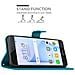 Custodia Compatibile Con Honor 8 / 8 Premium In Blu Fiore - Coperchio Protettivo In Design Floreale Con Chiusura Magnetica, Funzione Stand E Slot Per Carte - Foto miniatura 4