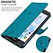 Custodia Compatibile Con Honor 8 / 8 Premium In Blu Fiore - Coperchio Protettivo In Design Floreale Con Chiusura Magnetica, Funzione Stand E Slot Per Carte - Foto miniatura 5