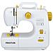 Macchina da Cucire Portatile P120 con Cassetto per Accessori Lampada Integrata 16 Tipi di Punti Pedale Incluso Colore Bianco / Giallo - Foto miniatura 1