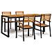 Set Pranzo Da Giardino 5 Pz Legno Massello Di Acacia E Metallo - Foto miniatura 1