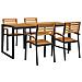 Set Pranzo Da Giardino 5 Pz Legno Massello Di Acacia E Metallo - Foto miniatura 2