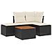 Set Divani da Giardino 5 pz con Cuscini in Polyrattan Nero - Foto miniatura 1