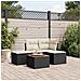 Set Divani da Giardino 5 pz con Cuscini in Polyrattan Nero - Foto miniatura 6