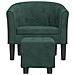 Poltrona Cabriolet Con Poggiapiedi Verde Scuro In Velluto - Foto miniatura 3