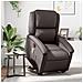 Poltrona a Rialzo Massaggiante Reclinabile Marrone Scuro Pelle - Foto miniatura 2