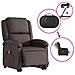 Poltrona a Rialzo Massaggiante Reclinabile Marrone Scuro Pelle - Foto miniatura 6