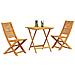 Set Bistro Pieghevole da 3 Pezzi in Legno Massello di Acacia - Foto miniatura 3