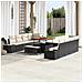 Set di divano da giardino  11 pezzi con cuscini, nero, polyrattan, acacia, Divano da giardino 2 posti  con cuscini in polyrattan nero, Set da pranzo da giardino 3 pezzi con cuscini in polyrattan nero, acacia - Foto miniatura 2