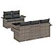 Set Divani Giardino  6 Pezzi con Cuscini Rattan Sintetico Grigio, Divano Giardino 2 Posti  con Ripostiglio e Cuscini Rattan Sintetico Grigio - Foto miniatura 1