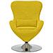 Poltrona a Uovo in Velluto Giallo - Foto miniatura 4