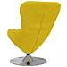 Poltrona a Uovo in Velluto Giallo - Foto miniatura 6