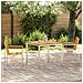 Set Pranzo Giardino  3 Pezzi Legno Massello Acacia, Tavolo Pranzo Esterno  90x90x74.5 cm Legno Massello Acacia - Foto miniatura 2
