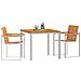 Set Pranzo Giardino  3 Pezzi Legno Massello Acacia, Tavolo Pranzo Esterno  90x90x74.5 cm Legno Massello Acacia - Foto miniatura 3