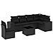 Set Divani da Giardino con Cuscini 7pz Nero Polyrattan - Foto miniatura 1