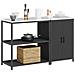 Set di Stoccaggio per Cucina 2 pcs Nero 150 x 50 x 92 cm - Foto miniatura 3