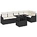 Set Divano da Giardino 7 pcs Nero 100 x 55 x 73 cm Poly Rattan - Foto miniatura 1
