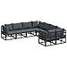 Set Divano da Giardino con cuscino 8 pcs Nero Alluminio - Foto miniatura 1