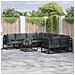 Set Divano da Giardino con cuscino 8 pcs Nero Alluminio - Foto miniatura 2