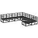 Set Divano da Giardino con cuscino 8 pcs Nero Alluminio - Foto miniatura 4