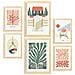 Set Di 6 Stampe Stampe Minimaliste Di Paesaggi E Natura In Colori Vivaci Per Case Sulla Spiaggia A3 & A4 Telaio In Legno Chiaro - Foto miniatura 1