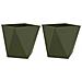 Fioriera 2 pcs Verde oliva 40 x 40 x 40 cm Acciaio - Foto miniatura 1