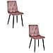 Sedia TYRA - Rivestita in velluto rosa per soggiorno x 2 - Foto miniatura 1