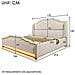 Letto Vintage In Velluto Beige Con Borchie, Led E Contenitore - Foto miniatura 3