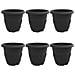 Vaso Rotondo per Fiori 6 pcs Nero Ø 26 x 21.5 cm Plastica - Foto miniatura 1