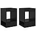 Tavolino 2 pcs Rovere Nero 40 x 40 x 56 cm Legno multistrato - Foto miniatura 1