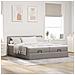 Struttura Letto Pouf con Materassi Tortora 160x200cm in Tessuto - Foto miniatura 4