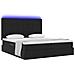 Letto con luci a strisce a LED Nero 200 x 200 cm Velluto - Foto miniatura 3