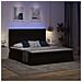 Letto con luci a strisce a LED Nero 200 x 200 cm Velluto - Foto miniatura 6