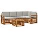 Set divani con cuscino 6 pcs Grigio Naturale e Chiaro - Foto miniatura 1