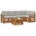 Set divani con cuscino 6 pcs Grigio Naturale e Chiaro - Foto miniatura 3