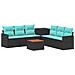Set di divani 8 pz Nero e Blu Rattan sintetico e Acciaio - Foto miniatura 1