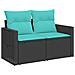 Set di divani 8 pz Nero e Blu Rattan sintetico e Acciaio - Foto miniatura 6
