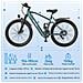 Bicicletta Elettrica da 26 Pollici, Motore da 250W, Batteria 36V 13Ah e Cambio a 21 Marce Nero - Foto miniatura 8