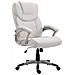 Sedia da Ufficio XL Texas V2, in Similpelle, Sedia presidenziale, meccanismo di Oscillazione, Super Imbottita, Max capacità di carico 180 kg, Girevole, con braccioli, Alto Schienale Bianco - Foto miniatura 1