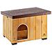 Cuccia Casetta Per Cani Baita 50 In Legno Fsc, Piedini Isolanti In Plastica, Porta Con Antimorso In Alluminio, Tetto Apribile - Foto miniatura 1