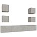 Set Di Mobili Porta Tv 6 Pz Grigio Cemento In Legno Multistrato - Foto miniatura 2