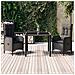 Set Da Pranzo Da Giardino 3 Pz Con Cuscini Nero In Polyrattan - Foto miniatura 1