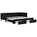 Divano Letto Estraibile Con Cassetti Nero 90x190 Cm In Tessuto - Foto miniatura 1