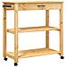 Carrello Da Cucina Monza 84x40x90 Cm In Legno Massello Di Pino - Foto miniatura 2
