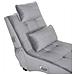 Chaise Longue Simorre Velluto Grigio Con Altoparlante Bluetooth Integrato - Foto miniatura 2
