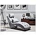 Chaise Longue Simorre Velluto Grigio Con Altoparlante Bluetooth Integrato - Foto miniatura 1
