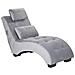 Chaise Longue Simorre Velluto Grigio Con Altoparlante Bluetooth Integrato - Foto miniatura 7