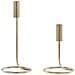 Set Di 2 Portacandele Bunyu Metallo 19/28 Cm Oro - Foto miniatura 2