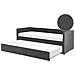 Letto Estraibile Velluto A Coste Mimizan 90 X 200 Cm Grigio Scuro - Foto miniatura 5
