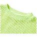Maglione Da Bambina Lavorato A Mano Giallo Neon 92 - Foto miniatura 3