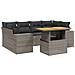 Set Divani Da Giardino 7 Pz Con Cuscini Grigio In Polyrattan - Foto miniatura 1